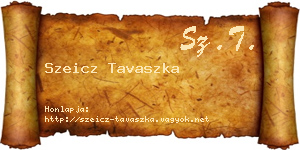 Szeicz Tavaszka névjegykártya